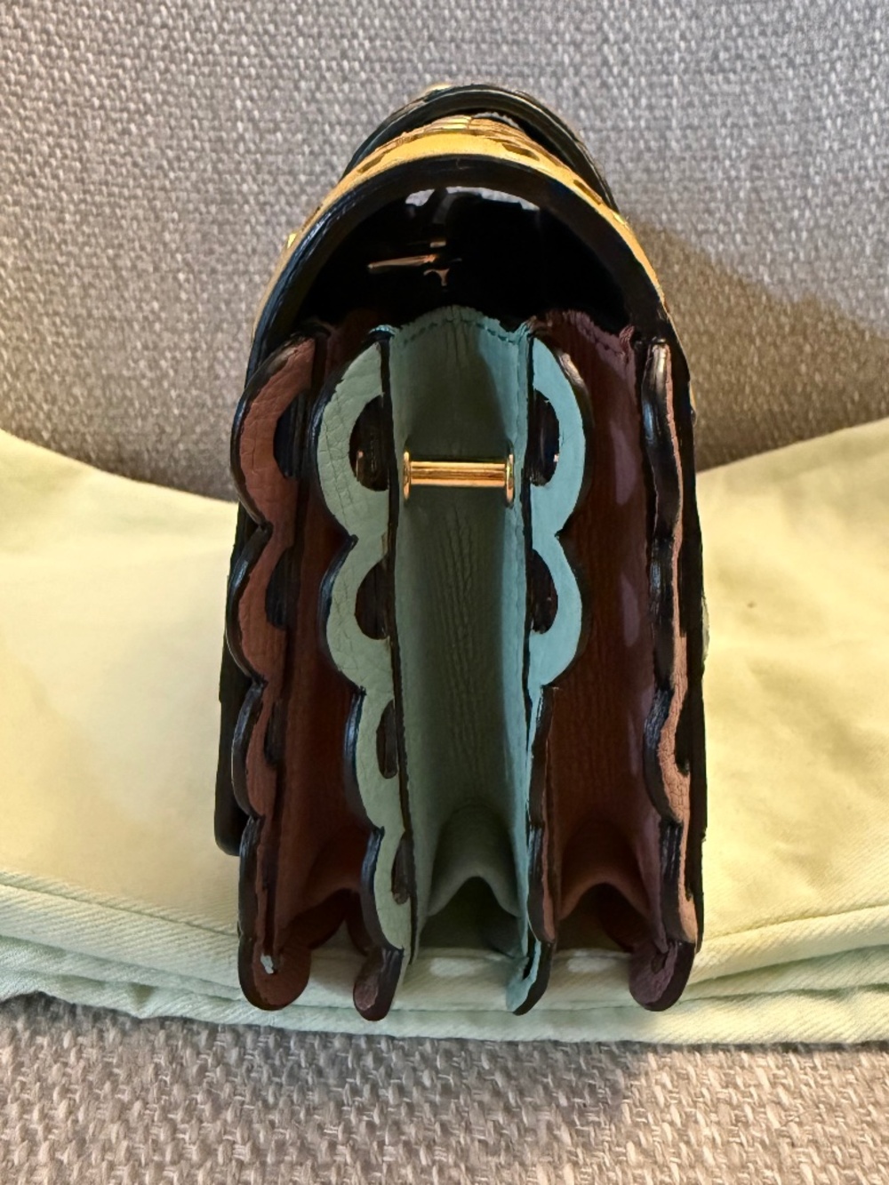 Burberry Layered Leather Shoulder Bag (Includes Box and Dust Bag) - Picture 4 of 14